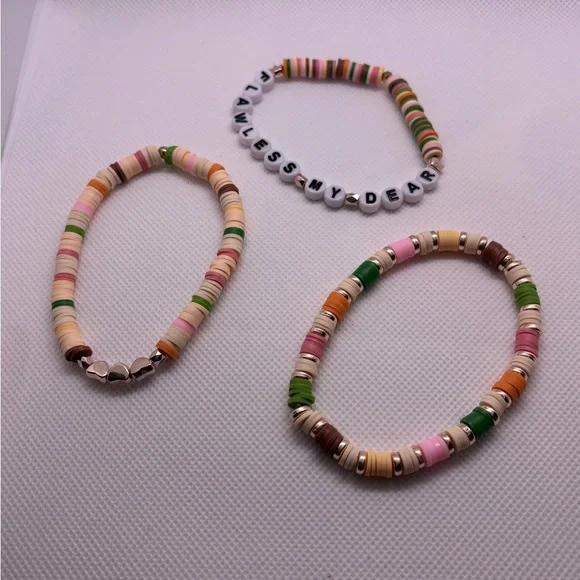 Handmade friendship bracelet set clay polymer beads - Bridgerton Theme - Picture 1 of 4